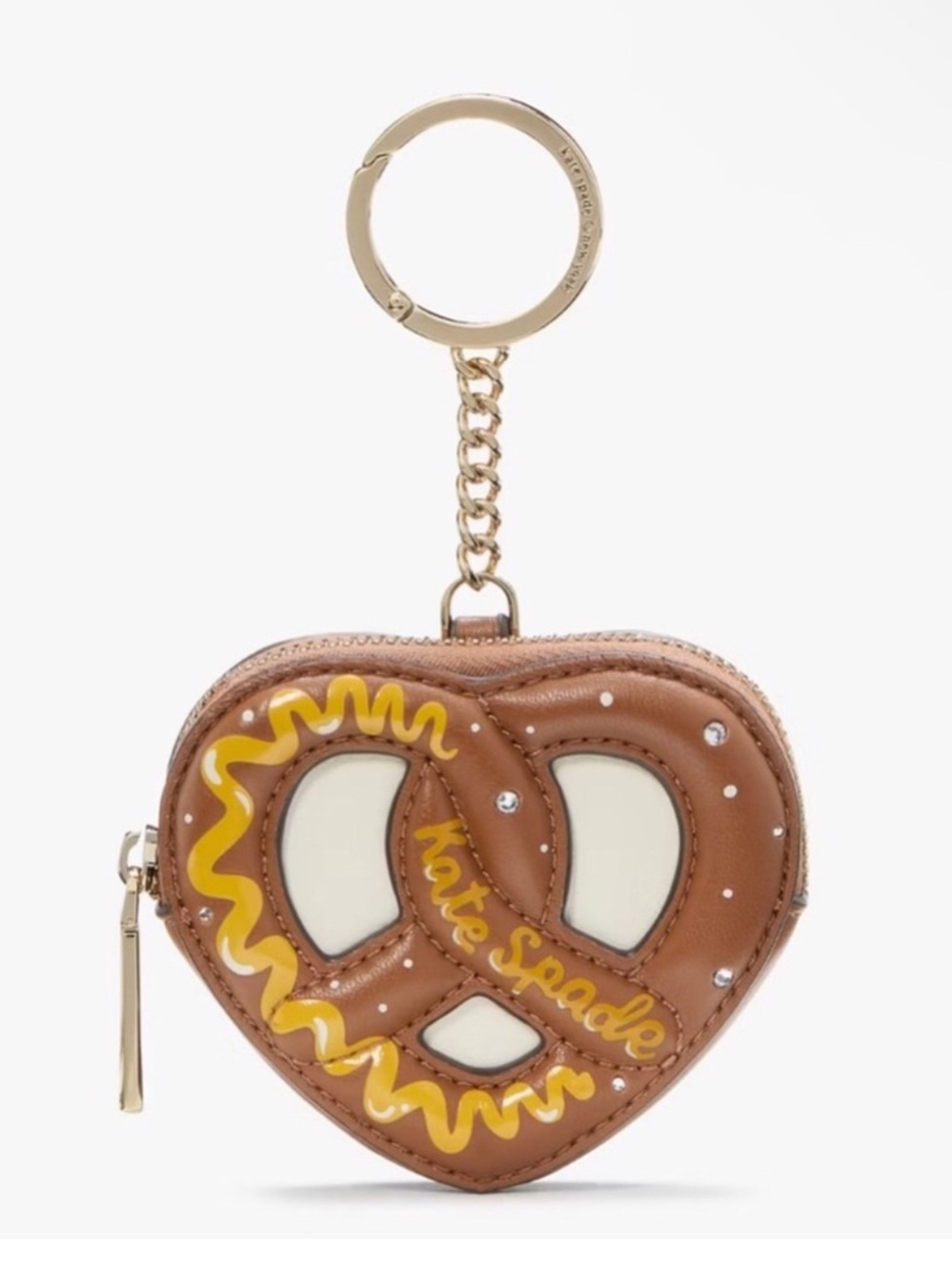 Kate Spade NYC Big Apple 3D Pretzel Coin Purse Keychain